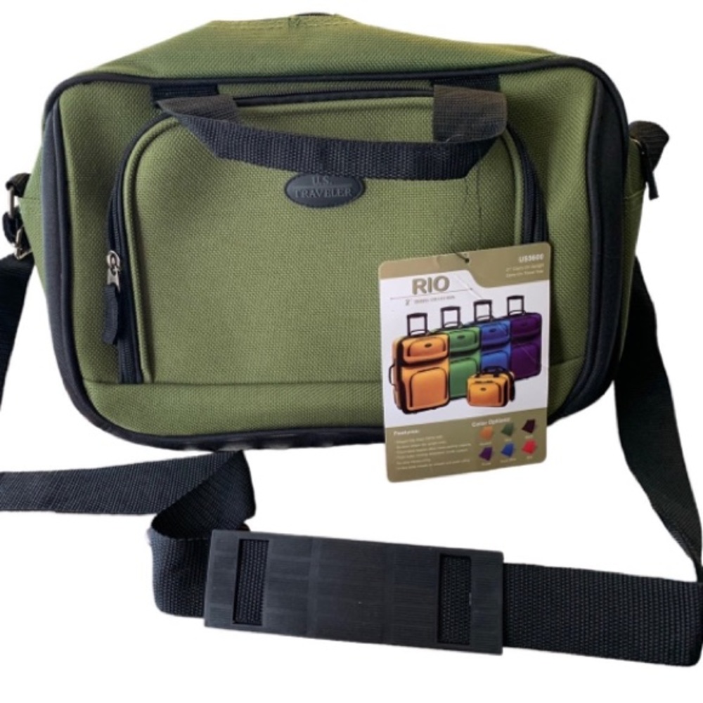 US Traveler RIO Carry On Travel Tote 15" Army Green US5600 OVERNIGHT BAG NEW!